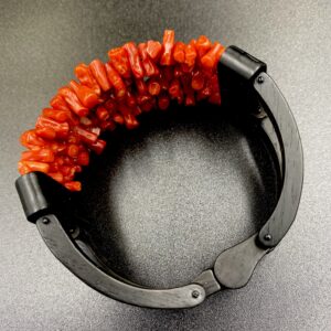 Bracciale Ebano e Corallo Rosso Rubrum