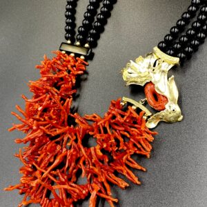 Collana Corallo Rosso Rubrum chiusura in Argento 925% 