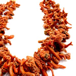 Collana Corallo Rosso Rubrum Tre Fili Rami Porto Cervo Sardegna