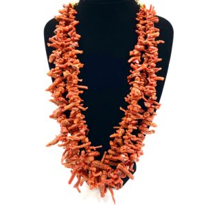Collana Corallo Rosso Rubrum Tre Fili Rami Porto Cervo Sardegna